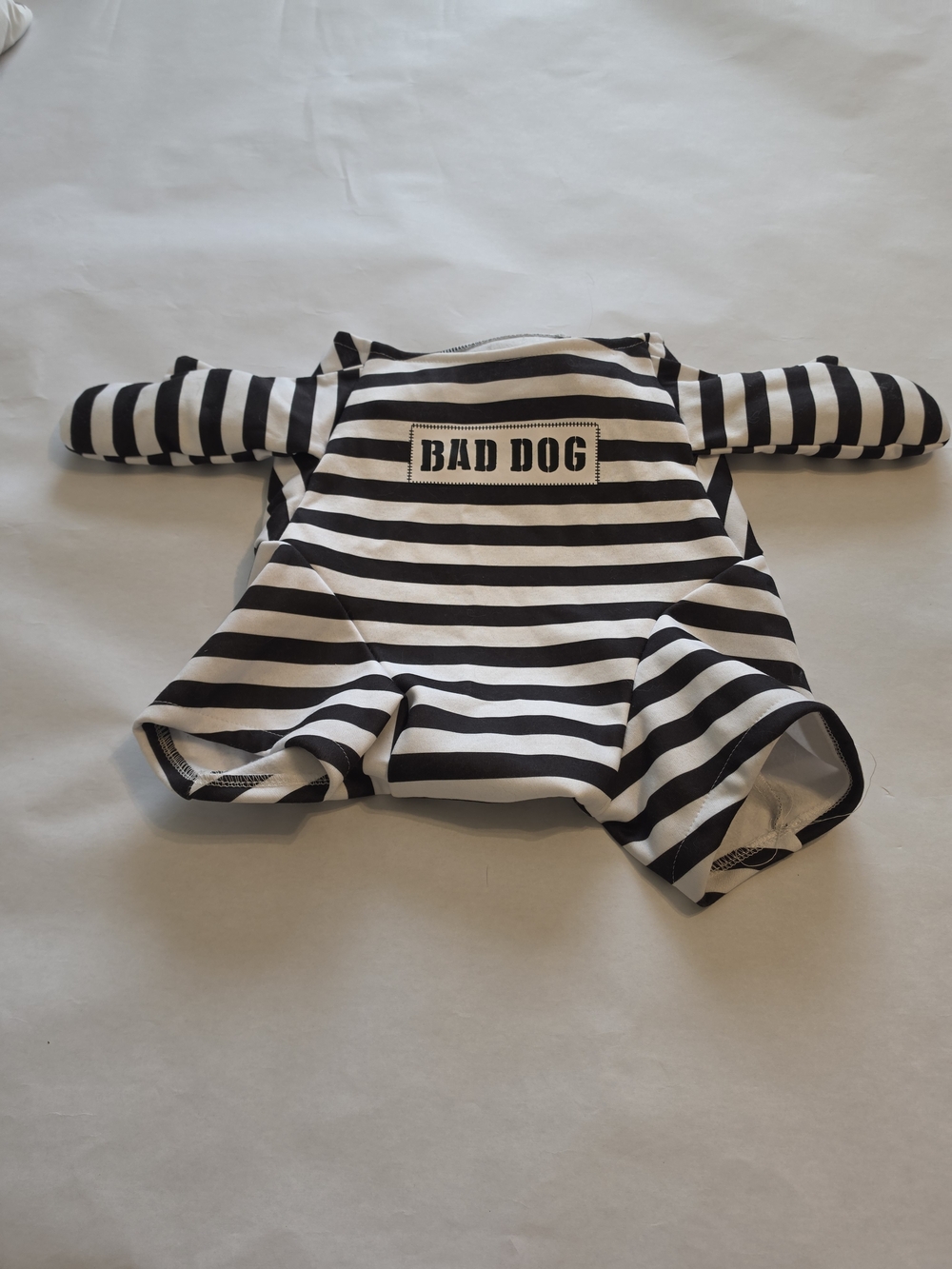 BAD DOG Black & White Striped Dog Onesie